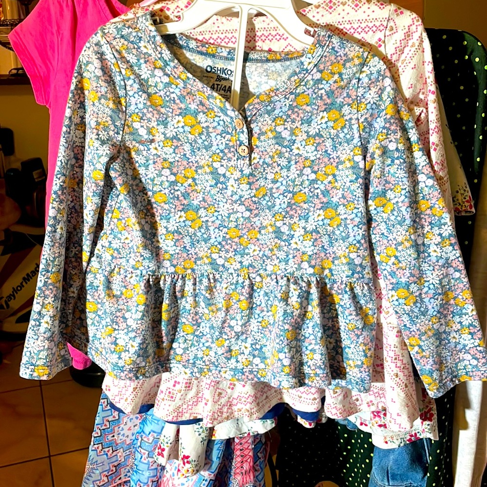 Girls floral peplum top